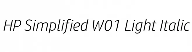 HP Simplified W01 Light Italic Polices