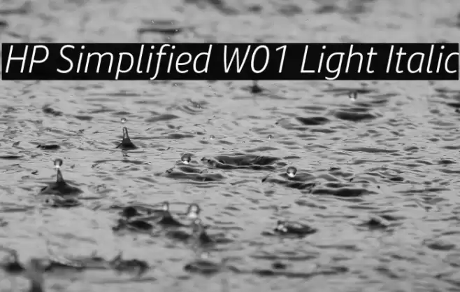 HP Simplified W01 Light Italic Polices examples