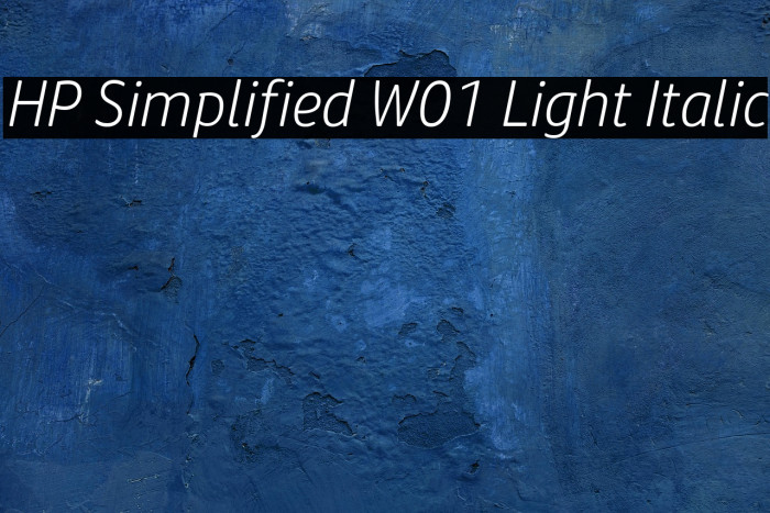 HP Simplified W01 Light Italic Example 2