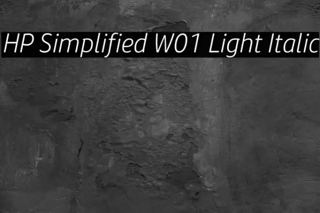 HP Simplified W01 Light Italic Polices examples