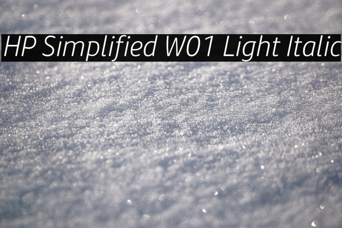 HP Simplified W01 Light Italic Example 3