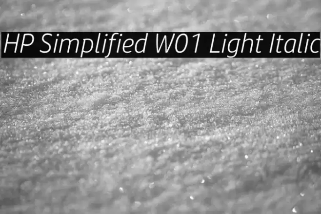 HP Simplified W01 Light Italic Polices examples