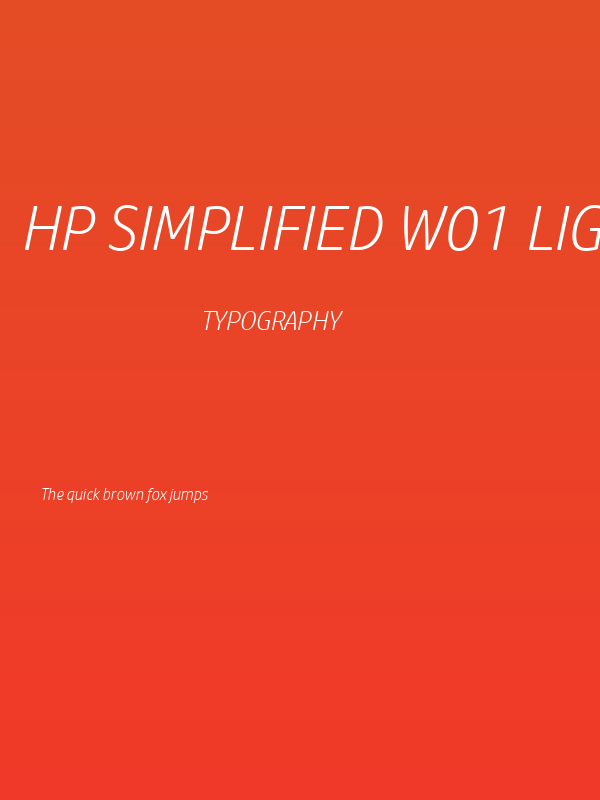 HP Simplified W01 Light Italic Poster