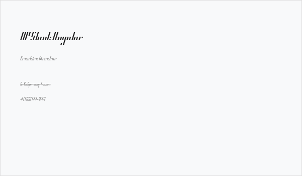 HP Slant Regular Business Card