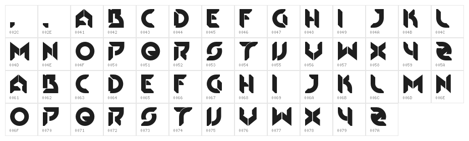 HRinzler-Regular Character Map