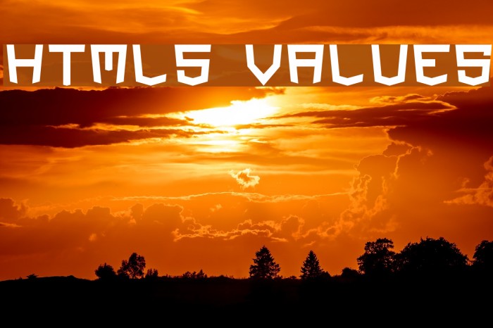 HTML5 Values Font examples
