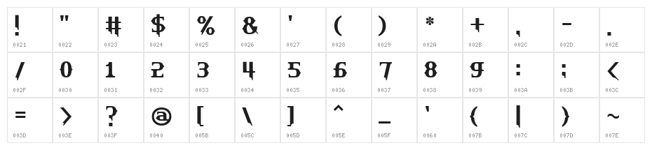 HU The Game Cyrillic SemiBold Character Map