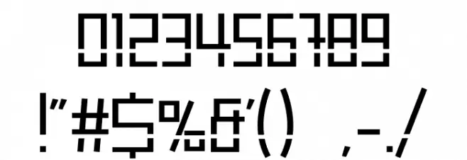 HUECO-Regular Font OTHER CHARS