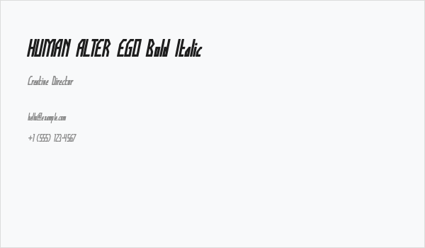 HUMAN ALTER EGO Bold Italic Business Card