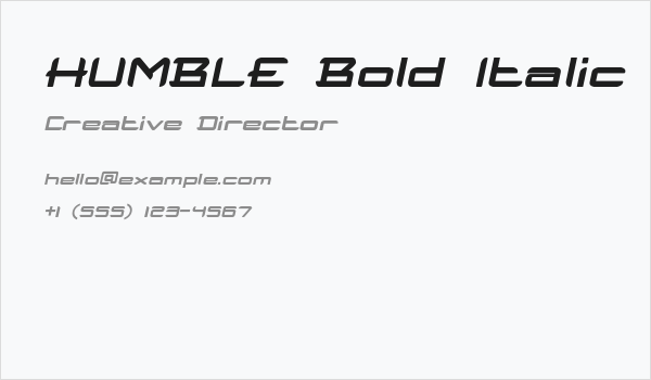 HUMBLE Bold Italic Business Card