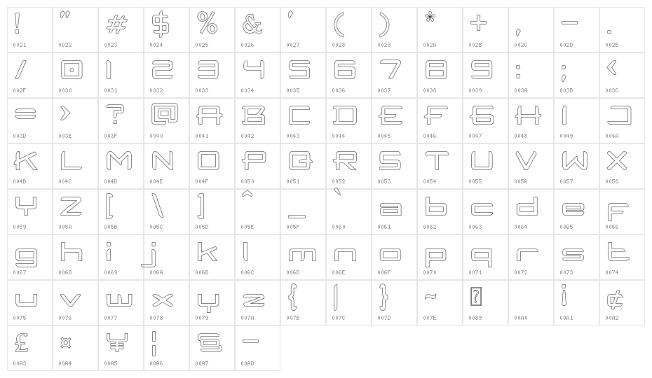 HUMBLE Hollow Character Map