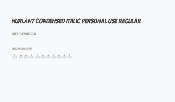 HURLANT CONDENSED ITALIC PERSONAL USE Regular Business Card