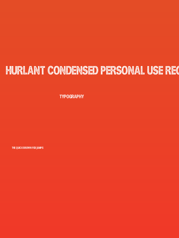 HURLANT CONDENSED PERSONAL USE Regular Poster