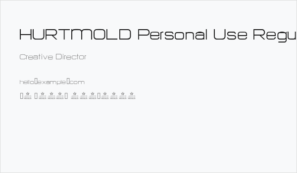 HURTMOLD Personal Use Regular Business Card