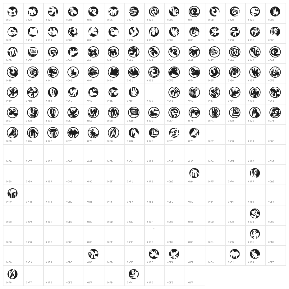 HuMunKuli Character Map