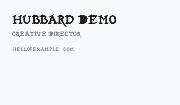 Hubbard Demo Business Card