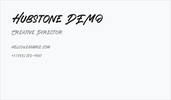 Hubstone DEMO Business Card
