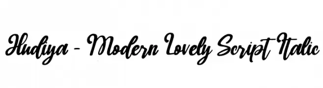 Hudiya - Modern Lovely Script Italic  Fuentes Gratis Descargar