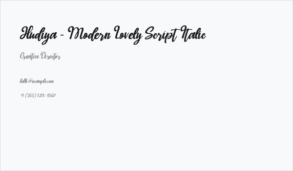 Hudiya - Modern Lovely Script Italic Business Card