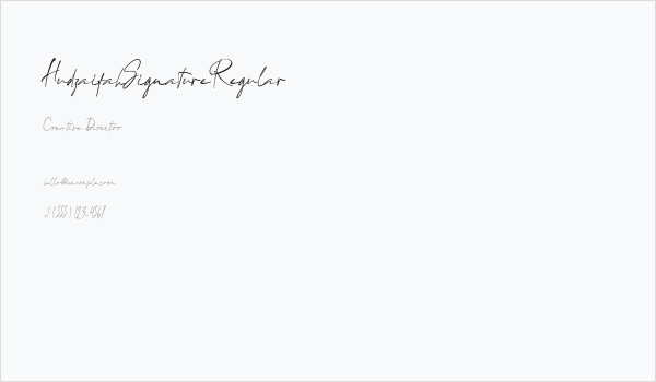 HudzaifahSignatureRegular Business Card