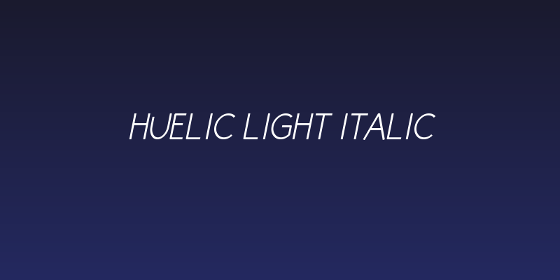 Huelic Light Italic Social Header