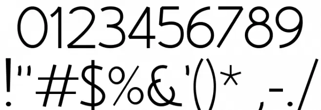 Huelic Light Font OTHER CHARS