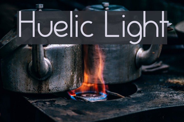 Huelic Light Font examples