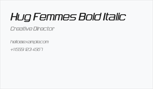 Hug Femmes Bold Italic Business Card