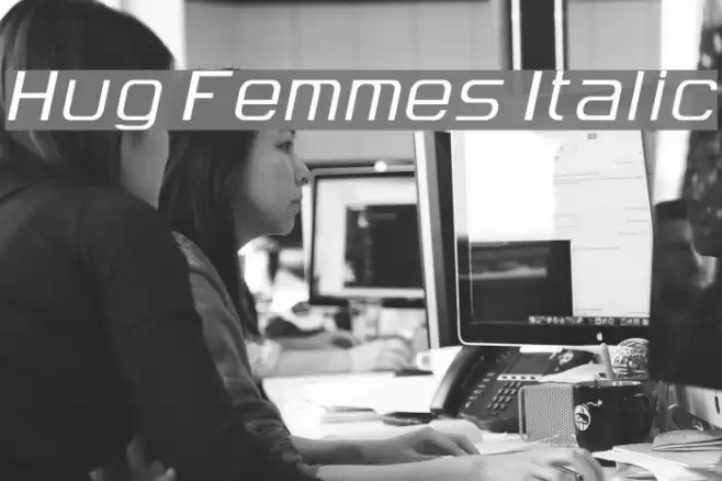 Hug Femmes Italic Font examples