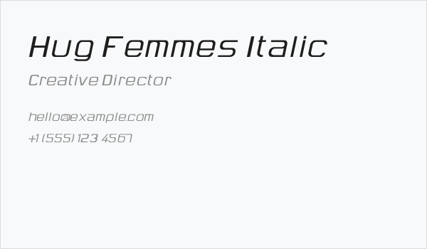 Hug Femmes Italic Business Card