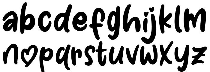 Hugamour Schriftart Kleinbuchstaben