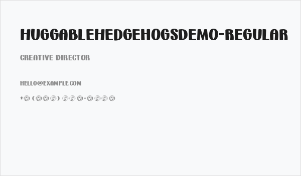 HuggableHedgehogsDemo-Regular Business Card