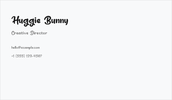 Huggie Bunny Business Card