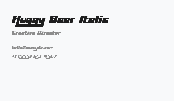 Huggy Bear Italic Business Card