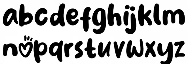 Huglove خط أحرف صغيرة