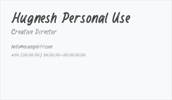 Hugnesh Personal Use Business Card