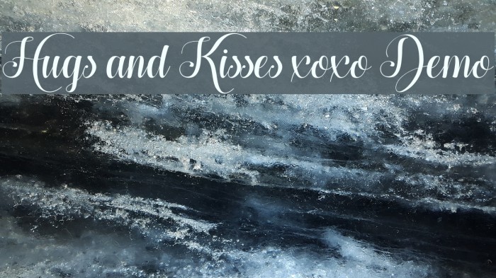 Hugs and Kisses xoxo Demo Font examples