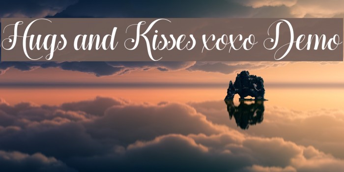 Hugs and Kisses xoxo Demo Font examples