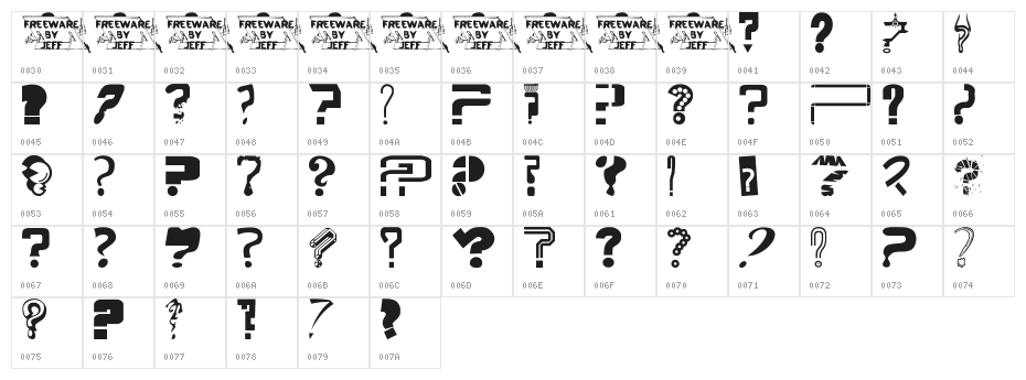 Huh? JL Character Map