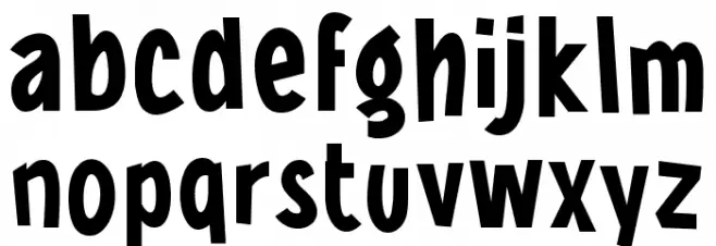 Huik Schriftart Kleinbuchstaben