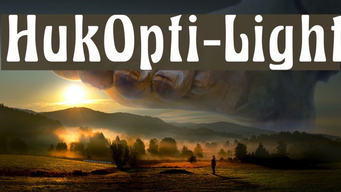 HukOpti-Light Font examples