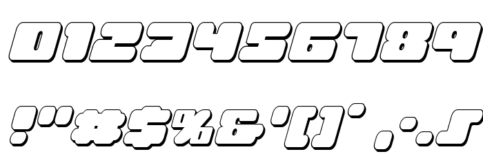Hula Hoop Girl 3D Italic Font OTHER CHARS