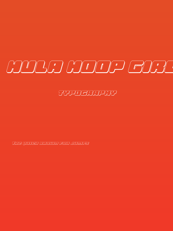 Hula Hoop Girl 3D Italic Poster