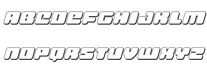 Hula Hoop Girl 3D Italic Font LOWERCASE