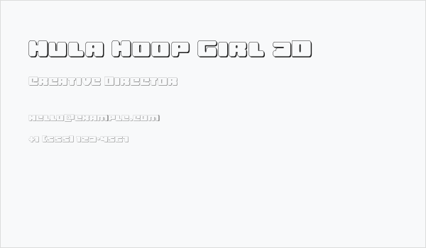 Hula Hoop Girl 3D Business Card