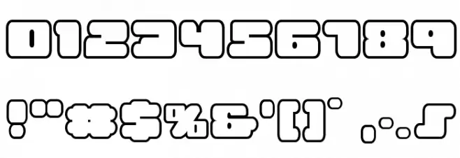 Hula Hoop Girl Bold Outline Font OTHER CHARS