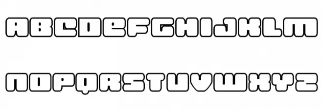 Hula Hoop Girl Bold Outline Font LOWERCASE