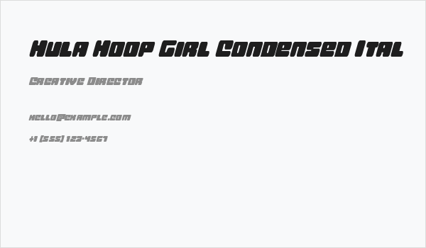 Hula Hoop Girl Condensed Ital Business Card