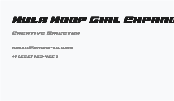 Hula Hoop Girl Expanded Italic Business Card