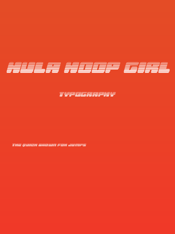 Hula Hoop Girl Gradient Italic Poster